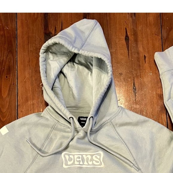 Vans pale green logo hoodie unisex size Small front pocket - Picture 2 of 9